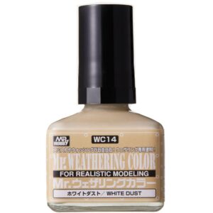 Light tan Mr. Weathering Color acrylic paint for realistic model detailing and weathering effects.