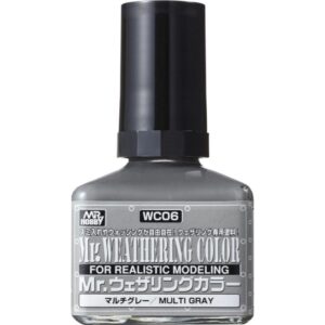 Mr. Hobby Multi Gray weathering paint, perfect for realistic model detailing and effects.