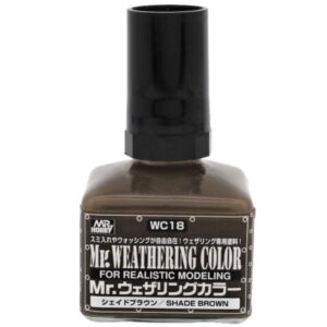 Mr. Weathering Color brown paint for realistic model effects on vehicles and buildings.