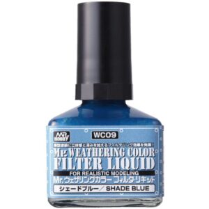 Mr. Weathering Color Filter in Shade Blue for realistic modeling and detail enhancement.