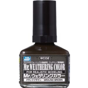 Mr. Weathering Color Ground Brown paint for realistic modeling and diorama enhancements.