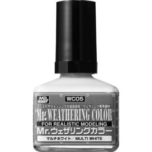 Mr. Weathering Color Multi White: Essential paint for realistic model weathering and detailing.