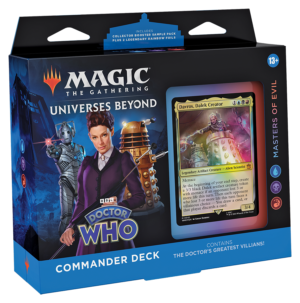 Doctor Who collectible card set for Magic: The Gathering, featuring vibrant artwork and iconic characters.
