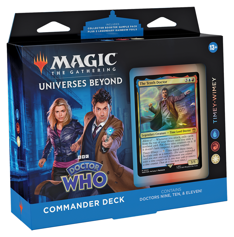 Doctor Who Commander Deck box merges Magic: The Gathering and iconic characters for fans.
