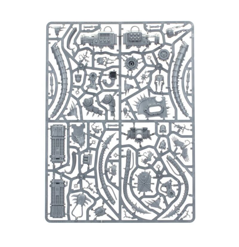 Gray plastic sprue with detailed components for miniature modeling and dioramas.