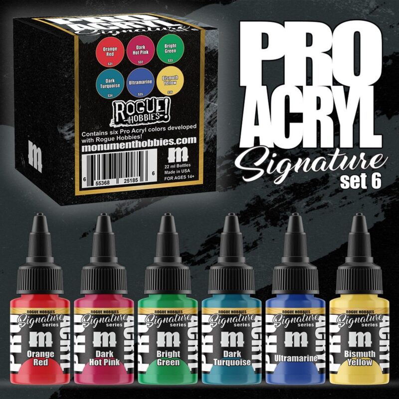 Vibrant Pro Acryl Signature Set 6 acrylic paints with bold colors and modern design.