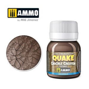 Quake Crackle Creator paint bottle with earthy tones and crackle texture for modeling effects.