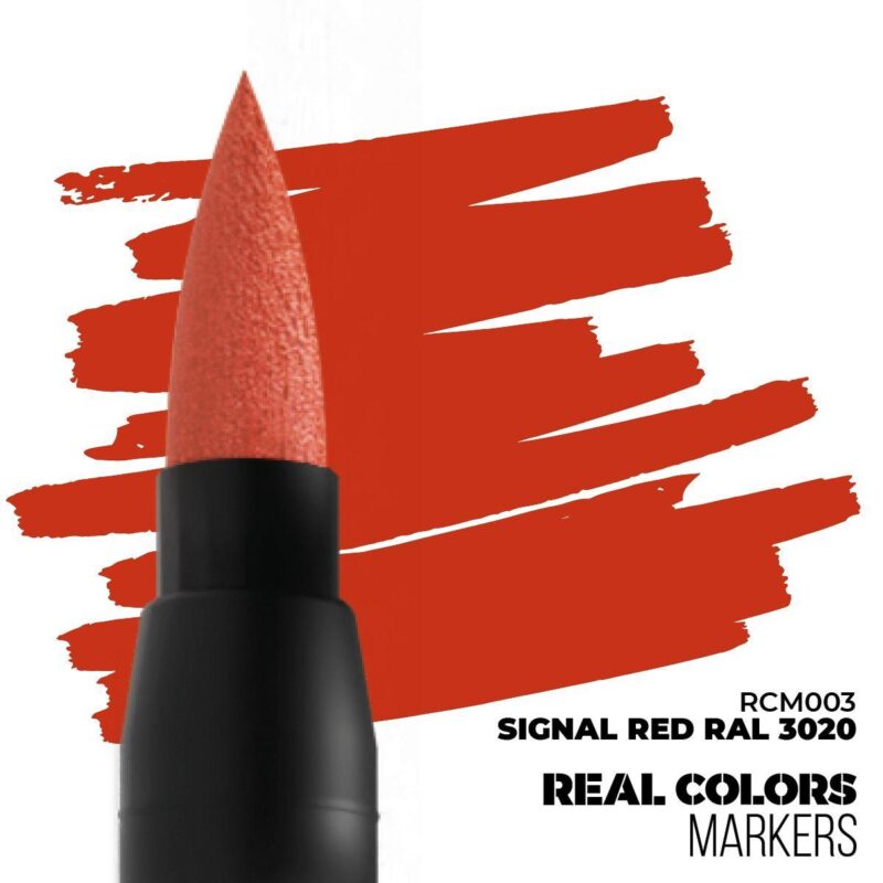 Sleek Real Colors Marker in Signal Red, perfect for precise artistic expression and creativity.
