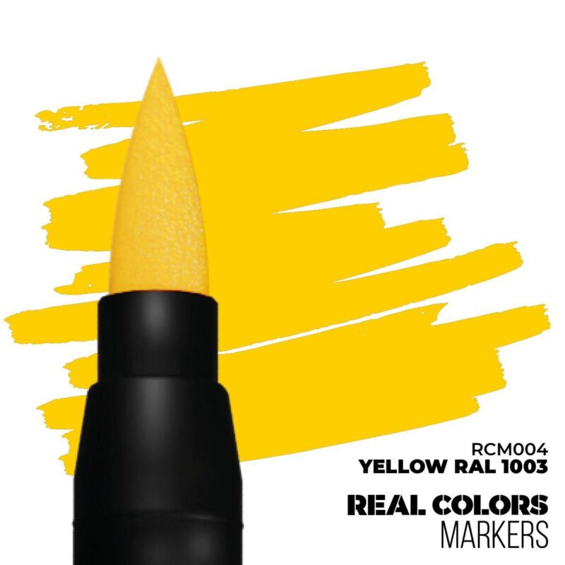 Bright Yellow RAL 1003 Chisel Marker by Real Colors for creative artistic expression.