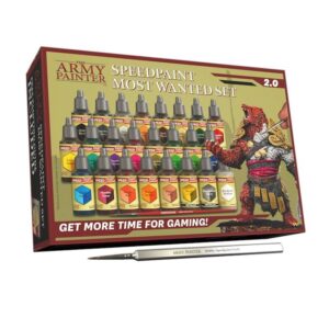 Army Painter Speedpaint Most Wanted Set 2.0: vibrant paints and brush for miniatures painting.
