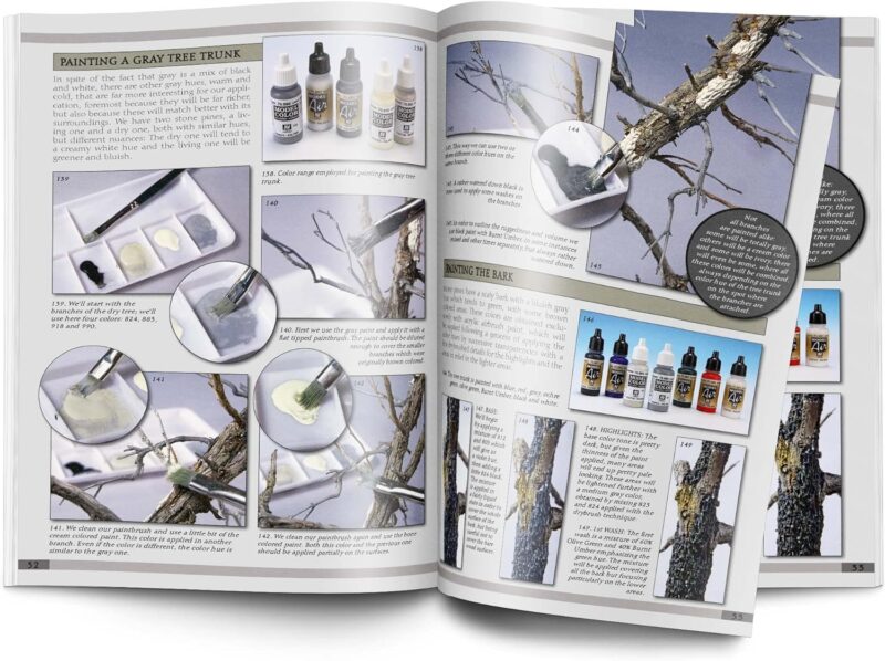 Tree modeling techniques guide with painting tips and visuals for realistic model creation.