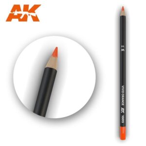 Vibrant AK VIVID ORANGE pencil with sleek black casing, perfect for artists’ creative projects.