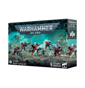 Warp Spiders Miniatures Set: Six detailed miniatures for Warhammer 40,000s elite sci-fi soldiers.