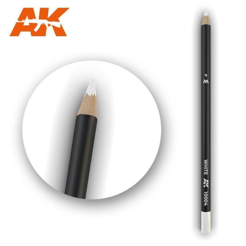 Sleek white pencil with sharp tip, ideal for detailed artistic work and precision drawing.