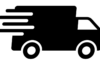 Stylized Delivery Truck in Motion Minimalist delivery truck silhouette in motion, conveying speed and efficiency in transportation.
